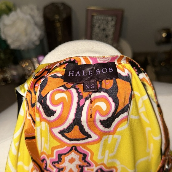Hale Bob Silk Pink Orange Yellow Blouse EUC - Picture 7 of 9